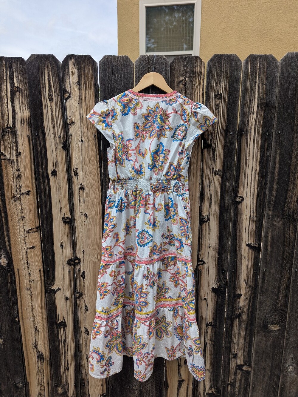 Boden Floral Tiered Maxi Dress in White with Multicolor Print - Picture 3 of 6